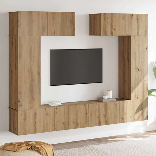 TV-Schranksystem 6 pcs Eiche handwerklich 200 x 30 x 150 cm