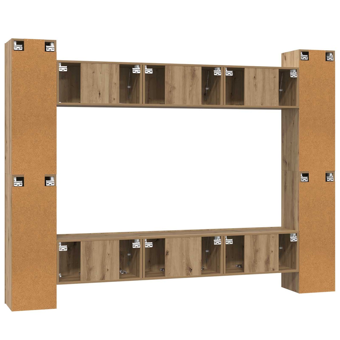 TV-Schrankset 10 pcs Artisan-Eiche 30,5 x 30 x 90 cm