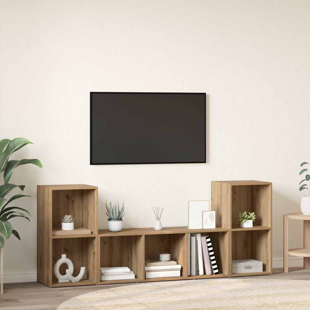TV-Schrankset Wandmontiert 3 pcs Braun Holzwerkstoff