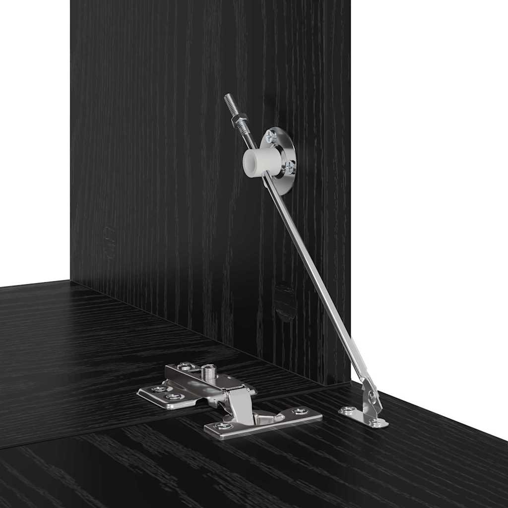 Wand-TV-Schrank 2 pcs Schwarz Eichen-Optik Holzwerkstoff