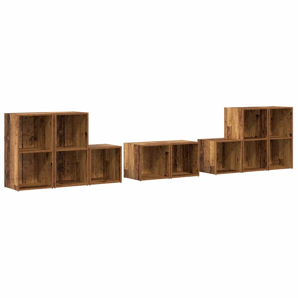 TV-Schrank Set Wandmontiert 8 pcs Altholz Holzwerkstoff
