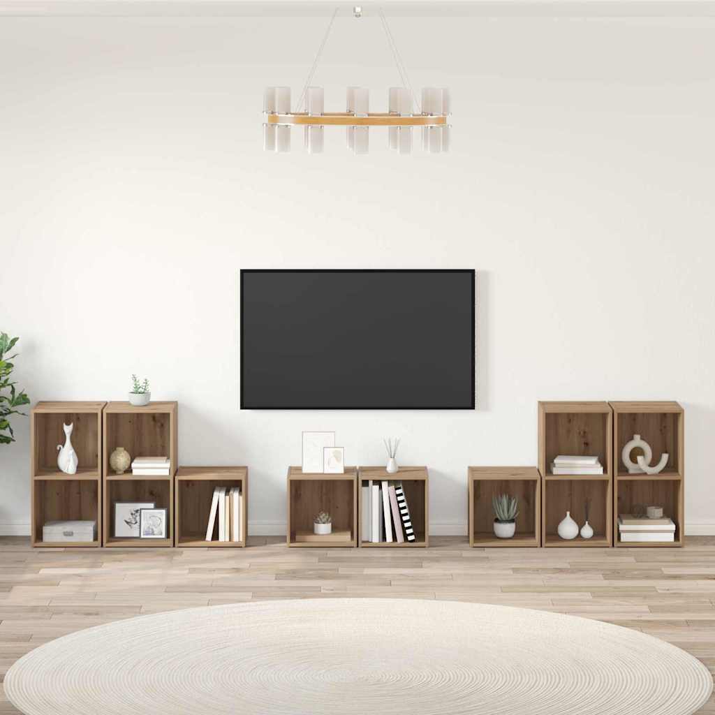TV-Schrank Set Wandmontiert 8 pcs Artisan-Eiche Holzwerkstoff