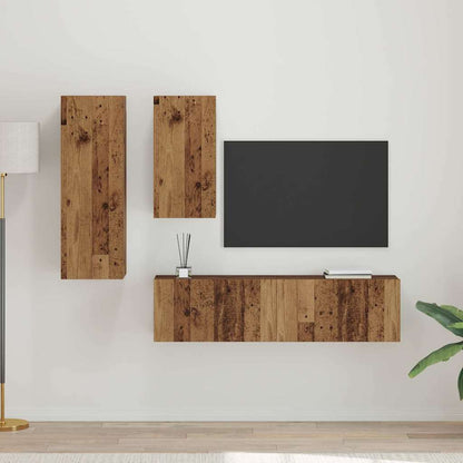 TV-Schrankset Wandmontiert 4 pcs Altholz Holzwerkstoff