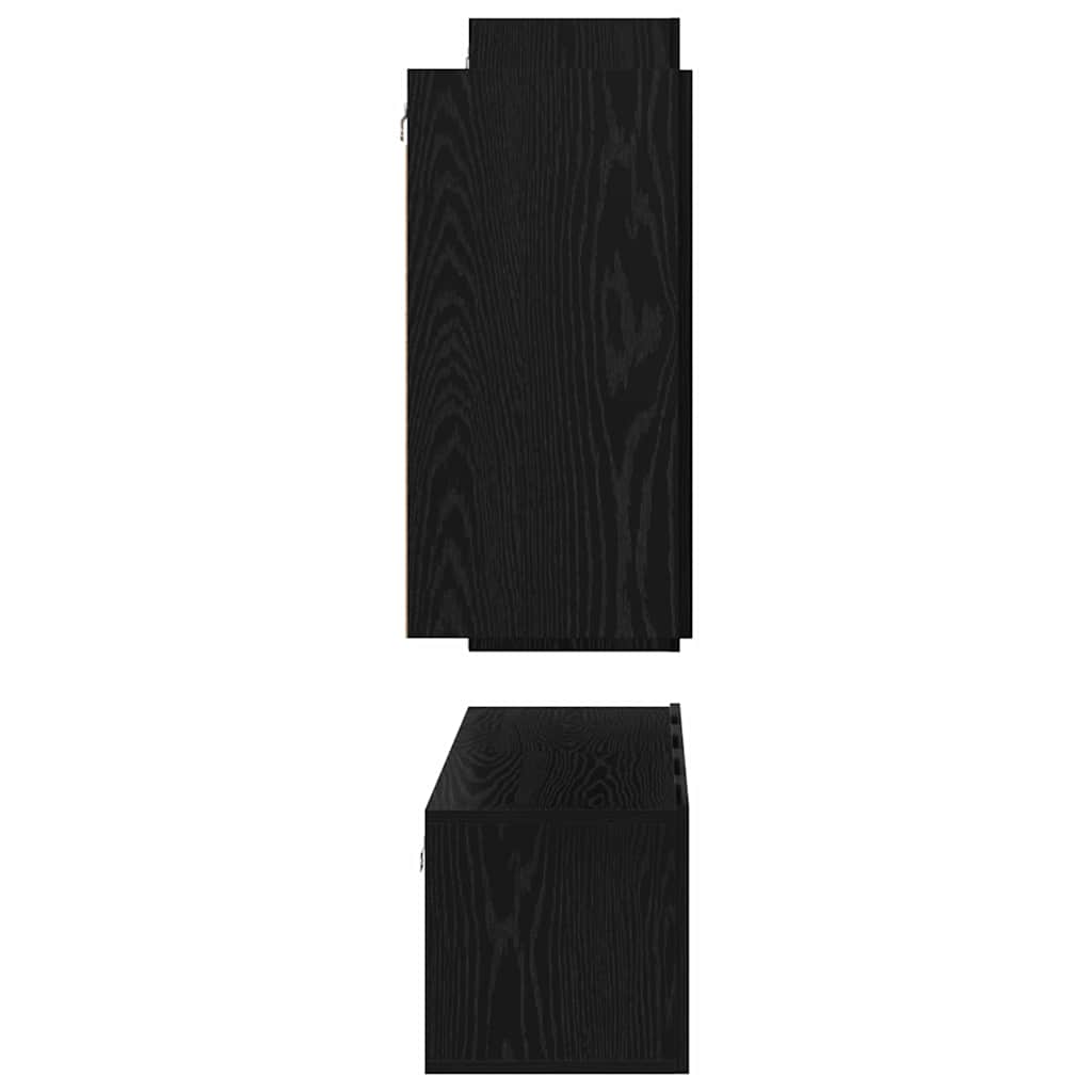 TV-Schrankset 4 pcs Schwarz Eichen-Optik Holzwerkstoff