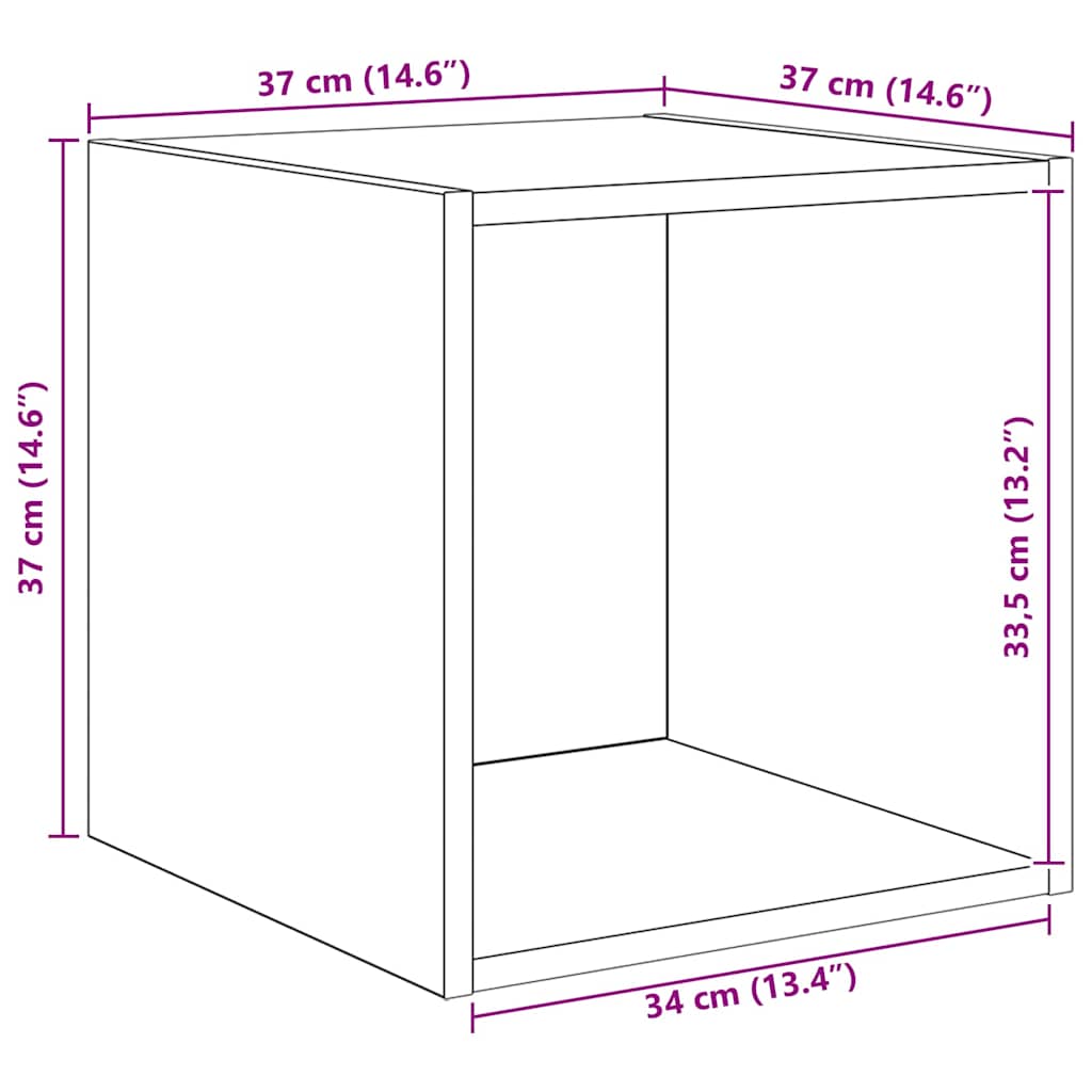 TV-Schrankset Wandmontiert 4 pcs Altholz Holzwerkstoff