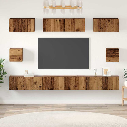 TV-Schrankset Wandmontiert 8 pcs Altholz Holzwerkstoff