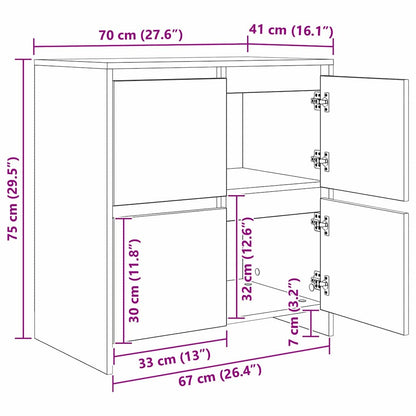 Sideboards 2 pcs Artisan-Eiche 70 x 41 x 75 cm Holzwerkstoff