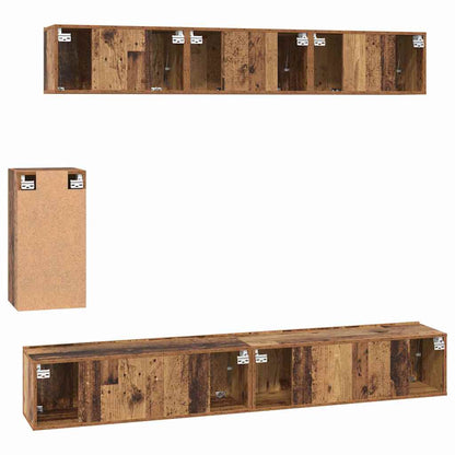 Wand-TV-Schrank Wandmontiert 3 pcs Altholz Holzwerkstoff