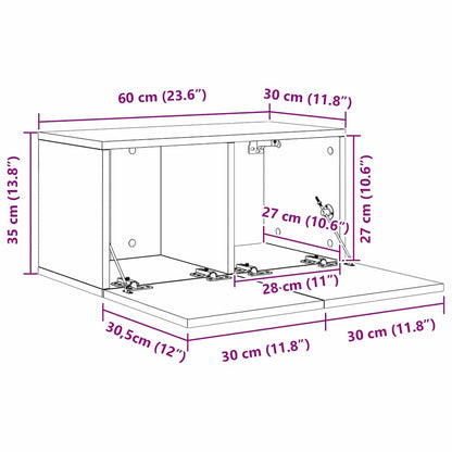TV-Schrankset Wandmontiert Altholz Holzwerkstoff