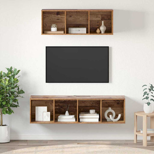 TV-Schrankset Wandmontiert 2 pcs Altholz Holzwerkstoff