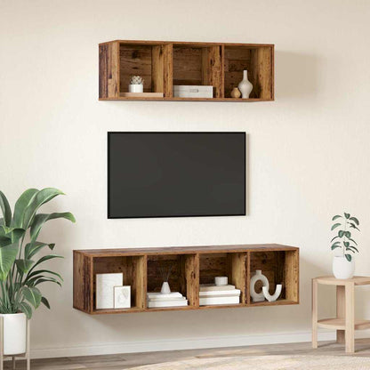 TV-Schrankset Wandmontiert 2 pcs Altholz Holzwerkstoff
