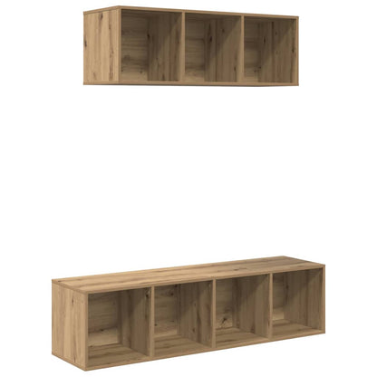 TV-Schrankset Wandmontiert 2 pcs Artisan-Eiche Holzwerkstoff