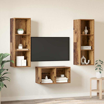 TV-Schrankset Altholz 37 x 37 x 107 cm Holzwerkstoff