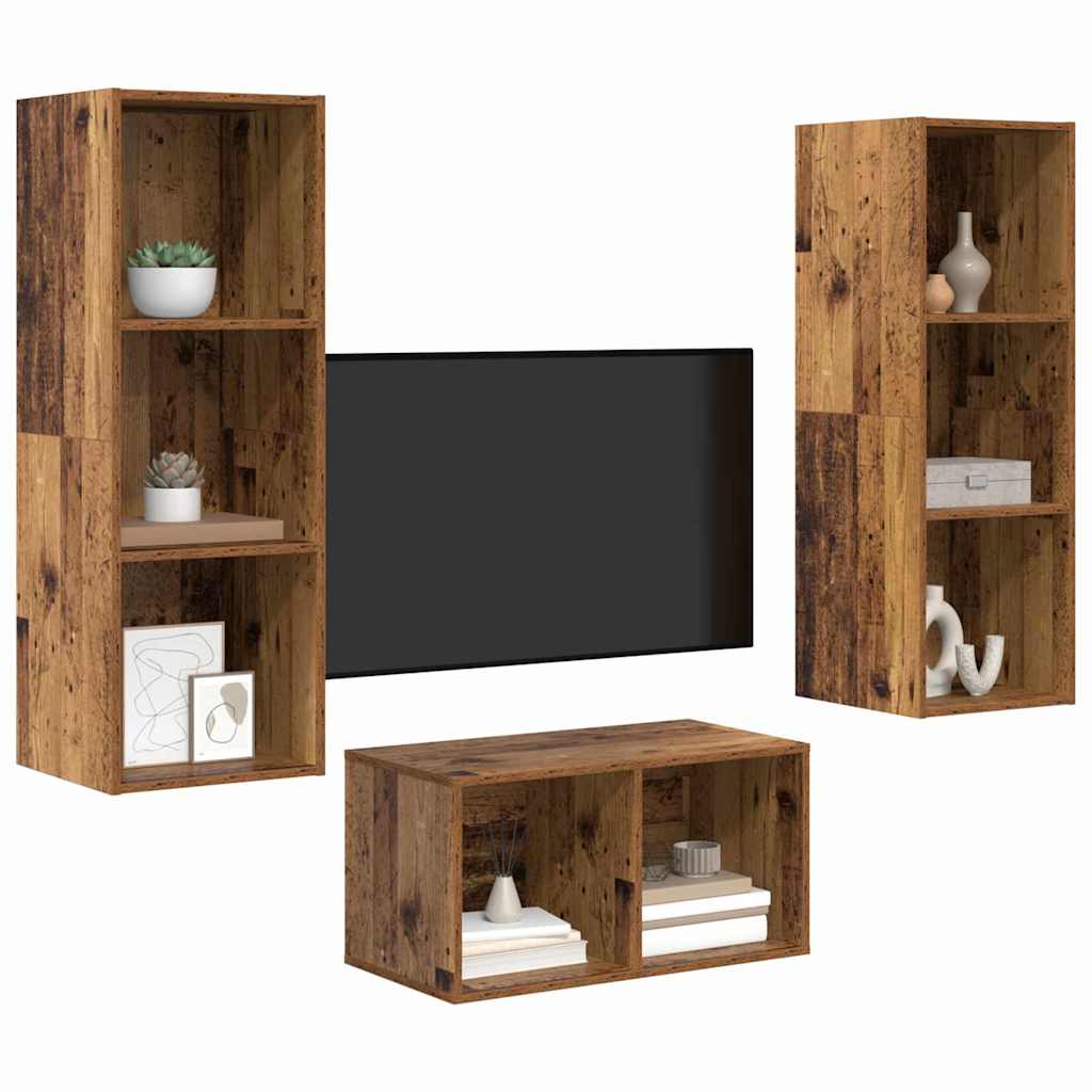 TV-Schrankset Altholz 37 x 37 x 107 cm Holzwerkstoff