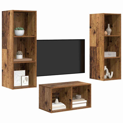 TV-Schrankset Altholz 37 x 37 x 107 cm Holzwerkstoff