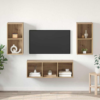 TV-Schrankset Artisan-Eiche 37 x 37 x 107 cm Holzwerkstoff