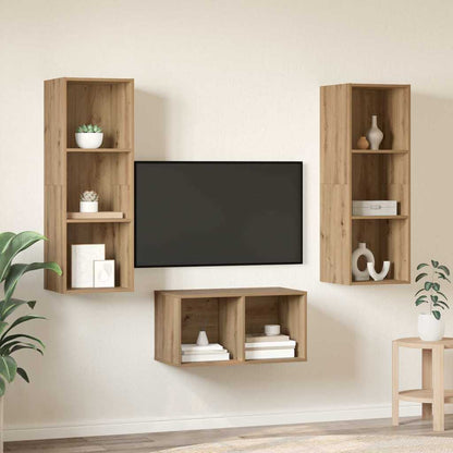 TV-Schrankset Artisan-Eiche 37 x 37 x 107 cm Holzwerkstoff