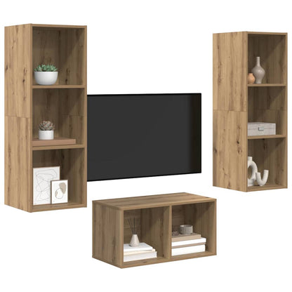 TV-Schrankset Artisan-Eiche 37 x 37 x 107 cm Holzwerkstoff