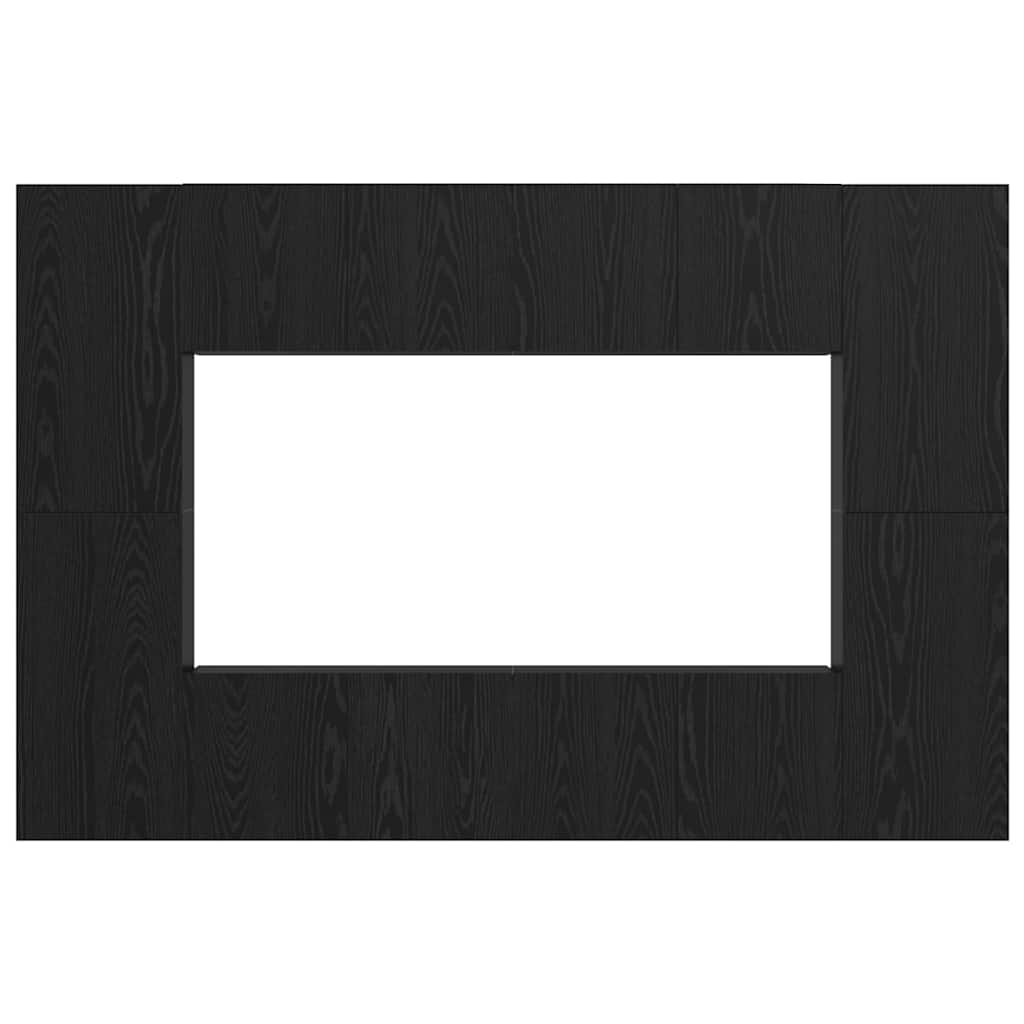 TV-Schrankset Wandmontiert Schwarz Eichen-Optik Holzwerkstoff