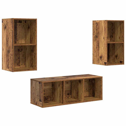 TV-Schrankset Wandmontiert 3 pcs Altholz Holzwerkstoff