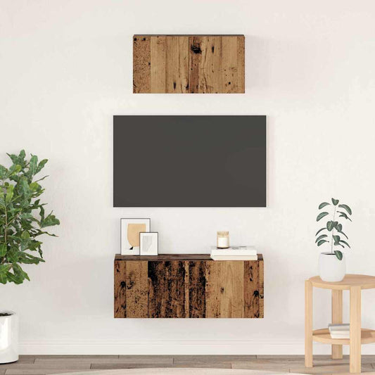 TV-Schrankset Wandmontiert 2 pcs Altholz Holzwerkstoff