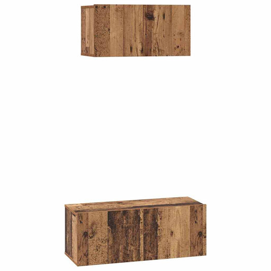 TV-Schrankset Wandmontiert 2 pcs Altholz Holzwerkstoff