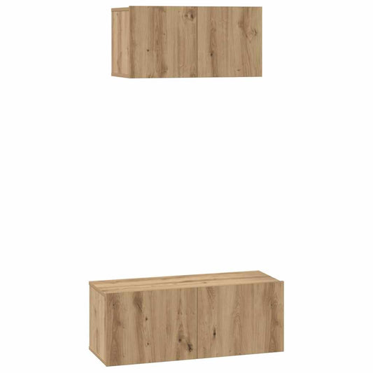TV-Schrankset Wandmontiert 2 pcs Artisan-Eiche Holzwerkstoff