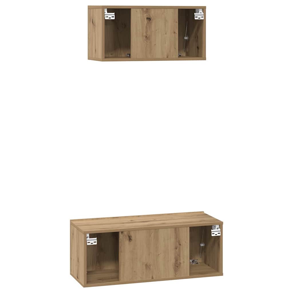 TV-Schrankset Wandmontiert 2 pcs Artisan-Eiche Holzwerkstoff