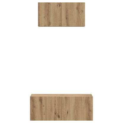 TV-Schrankset Wandmontiert 2 pcs Artisan-Eiche Holzwerkstoff