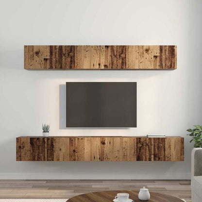 TV-Schrankset Wandmontiert 5 pcs Altholz Holzwerkstoff