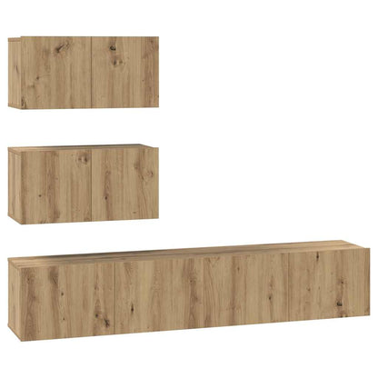 TV-Schrankset Wandmontiert 4 pcs Artisan-Eiche Holzwerkstoff