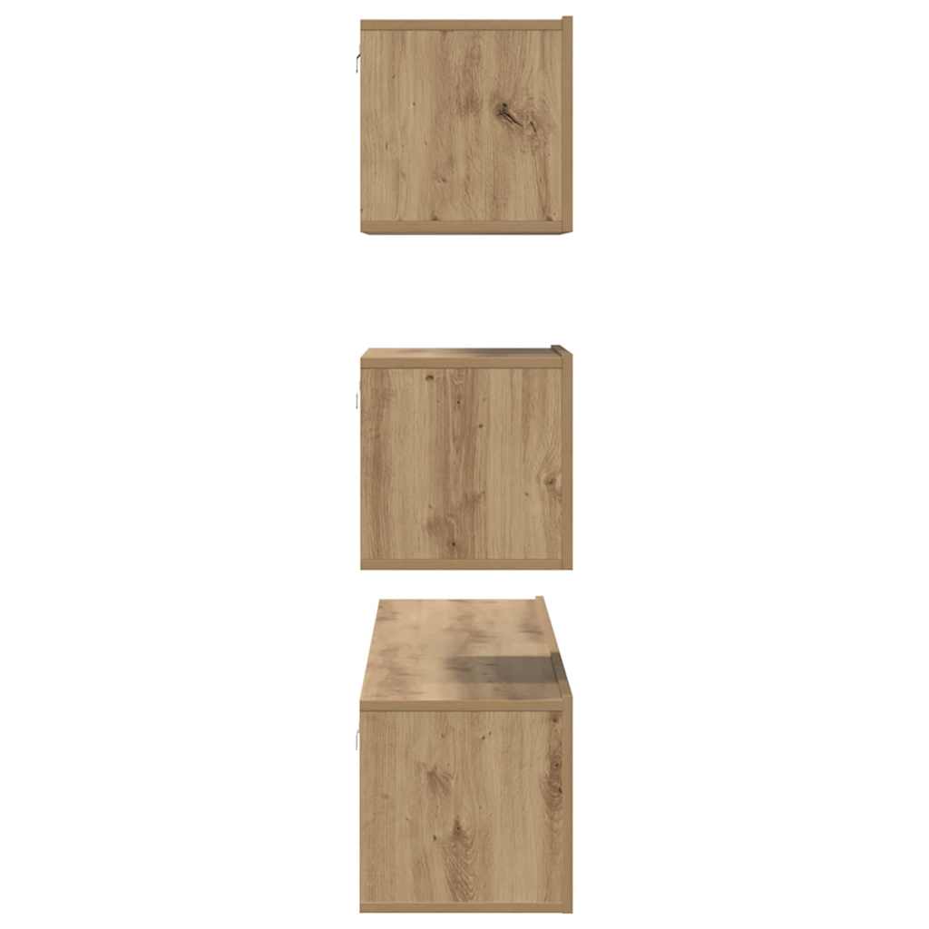TV-Schrankset Wandmontiert 4 pcs Artisan-Eiche Holzwerkstoff