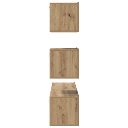 TV-Schrankset Wandmontiert 4 pcs Artisan-Eiche Holzwerkstoff