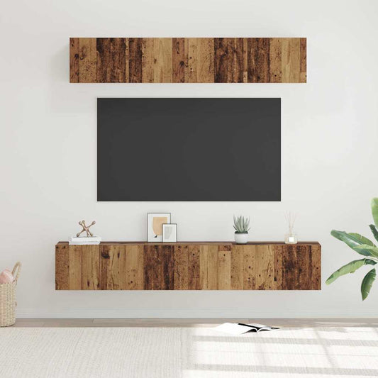TV-Schrankset Wandmontiert 5 pcs Altholz Holzwerkstoff