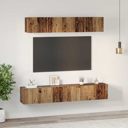 TV-Schrankset Wandmontiert 5 pcs Altholz Holzwerkstoff