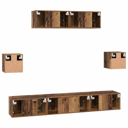TV-Schrankset Wandmontiert 7 pcs Altholz Holzwerkstoff