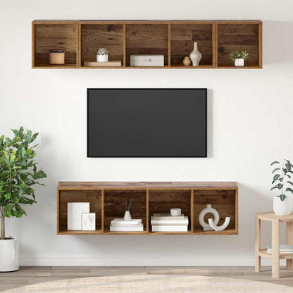TV-Schrankset Wandmontiert 4 pcs Altholz Holzwerkstoff