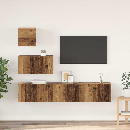 TV-Schrankset Wandmontiert 4 pcs Altholz Holzwerkstoff