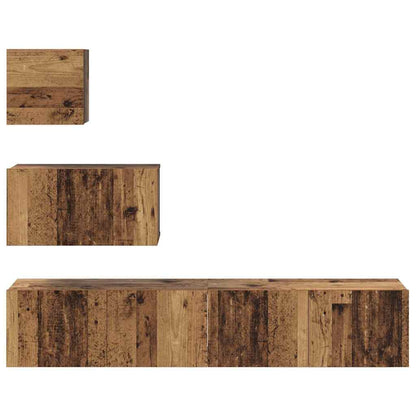 TV-Schrankset Wandmontiert 4 pcs Altholz Holzwerkstoff