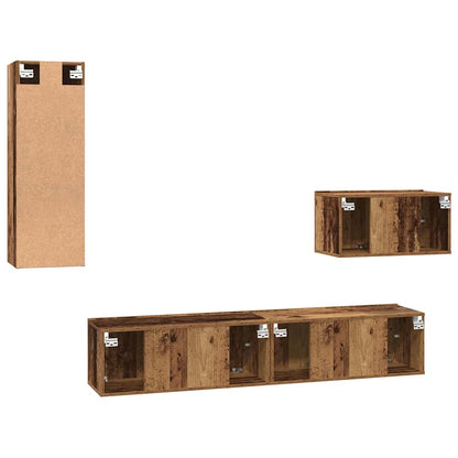 Wand-TV-Schrank Wandmontiert 4 pcs Altholz Holzwerkstoff