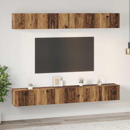 TV-Schrankset Wandmontiert 6 pcs Altholz Holzwerkstoff