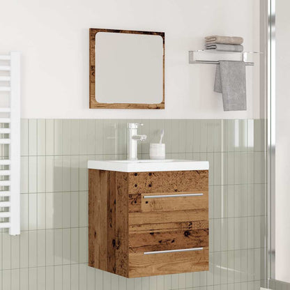 Badezimmermöbel-Set mit Schubladen 2 pcs Altholz Holzwerkstoff