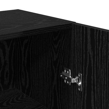 TV-Schrankset Wandmontiert Schwarz Eichen-Optik Holzwerkstoff