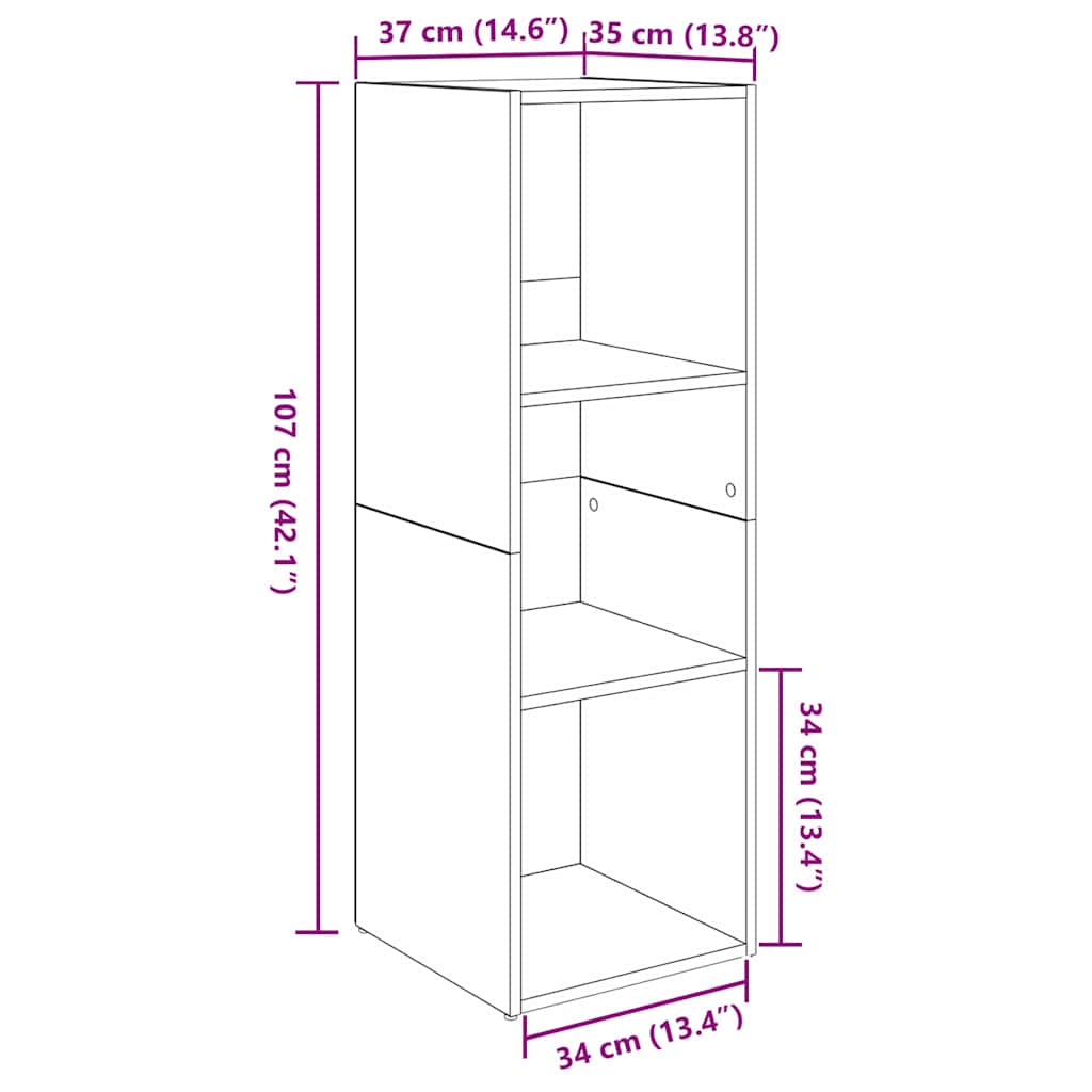 TV-Schrankset 4 pcs Schwarz Eichen-Optik 37 x 35 x 107,5 cm