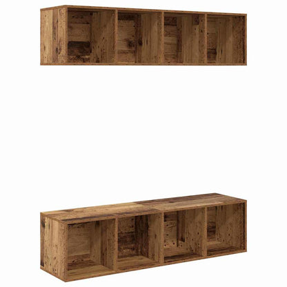 TV-Schrankset 2 pcs Altholz 37 x 37 x 142,5 cm Holzwerkstoff