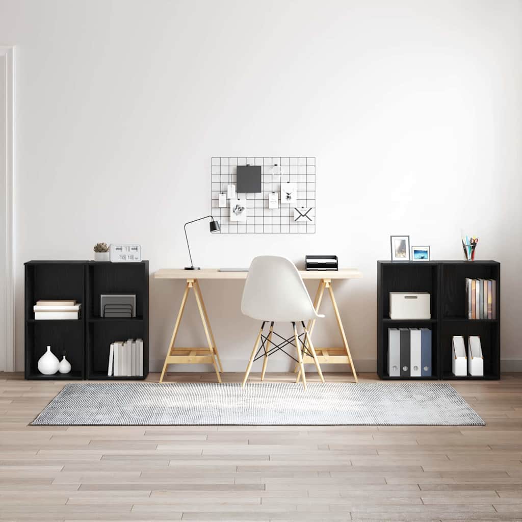 TV-Schrankset 4 pcs Schwarz Eichen-Optik 37 x 37 x 72 cm