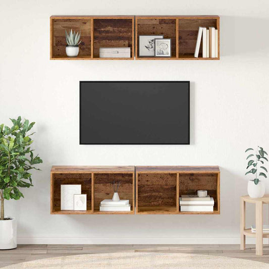 TV-Schrankset 4 pcs Altholz 37 x 37 x 72 cm Holzwerkstoff