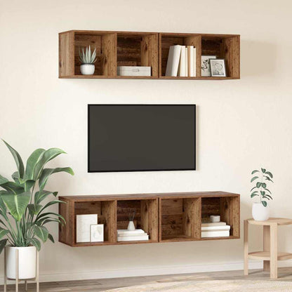 TV-Schrankset 4 pcs Altholz 37 x 37 x 72 cm Holzwerkstoff