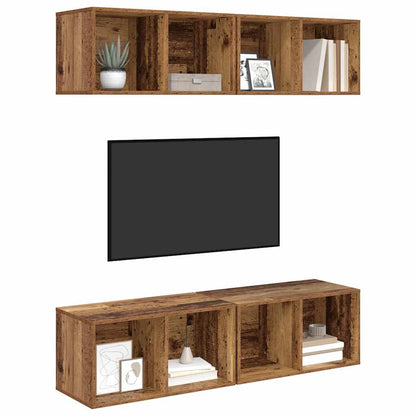 TV-Schrankset 4 pcs Altholz 37 x 37 x 72 cm Holzwerkstoff