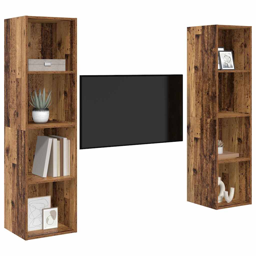 TV-Schrankset 2 pcs Braun 37 x 37 x 142,5 cm Holzwerkstoff